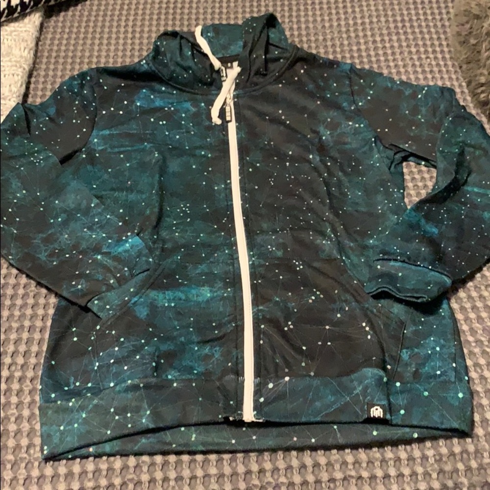 Black & blue graphic INTO THE AM hoodie